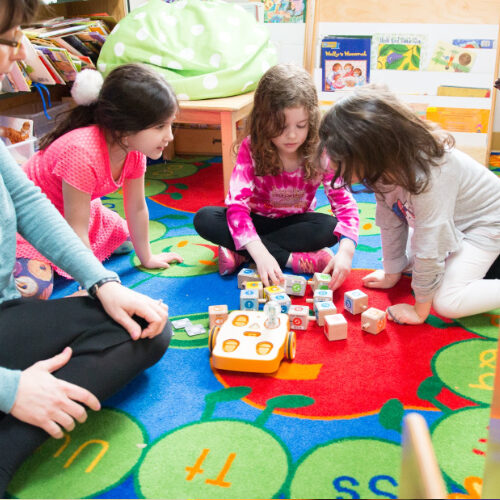 Group of Girls Coding with KIBO