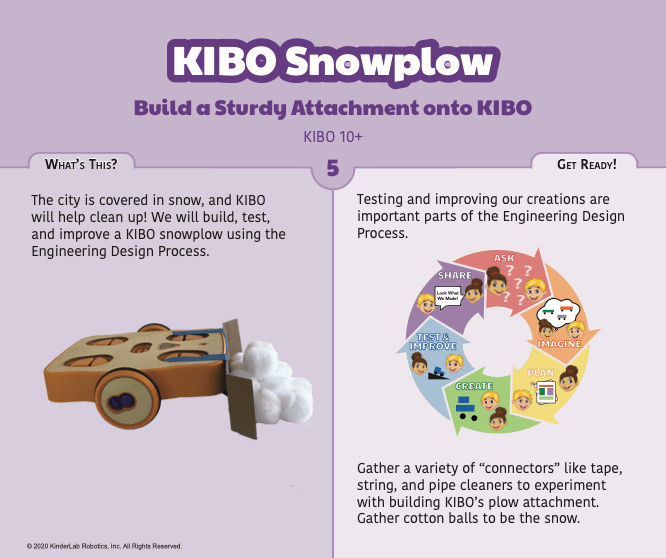 KIBO Snowplow Activity Card